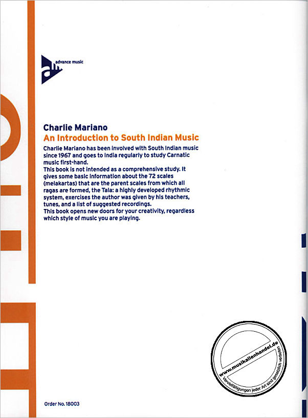 Notenbild für ADV 18003 - INTRODUCTION TO SOUTH INDIAN MUSIC