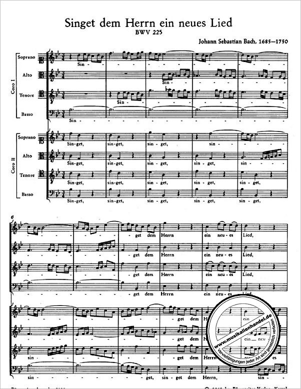 Notenbild für BA 5129 - SINGET DEM HERRN EIN NEUES LIED BWV 225