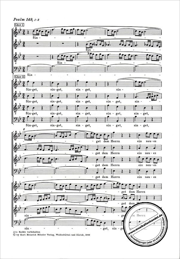 Notenbild für M 64011 - SINGET DEM HERRN EIN NEUES LIED BWV 225