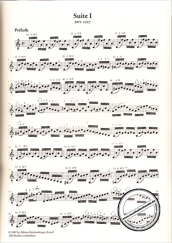 Notenbild für REICH 1000 - 6 SUITEN BWV 1007-1012 (VC)