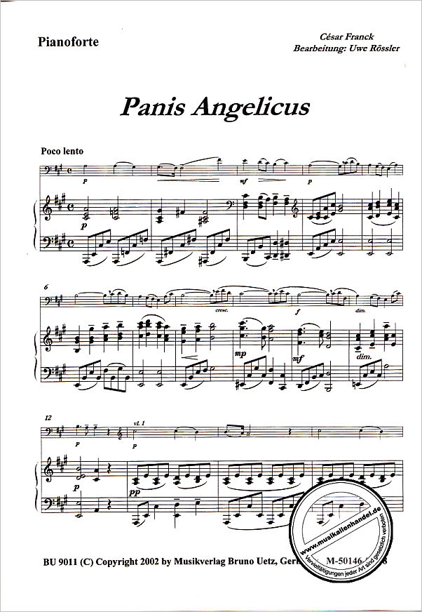 Notenbild für UETZ 9011 - PANIS ANGELICUS