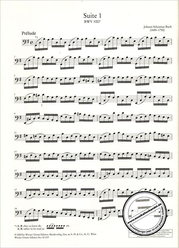 Notenbild für UT 50133 - 6 SUITEN BWV 1007-1012 (VC)