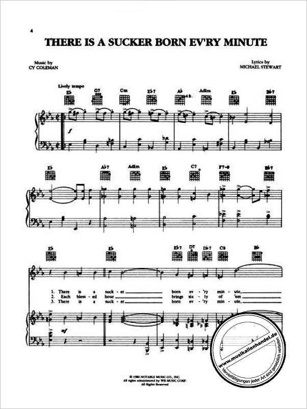Notenbild für VF 1821 - BARNUM - VOCAL SELECTIONS