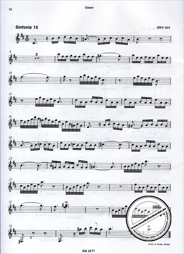 Notenbild für ZM 26770 - 15 DREISTIMMIGE INVENTIONEN (SINFONIEN) BWV 787-801