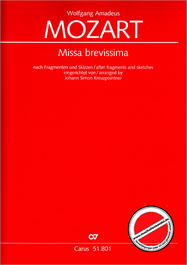 Titelbild für CARUS 51801-00 - MISSA BREVISSIMA