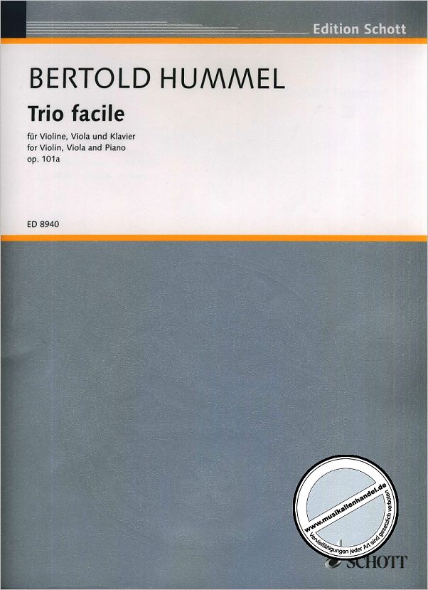 Titelbild für ED 8940 - TRIO FACILE OP 101A