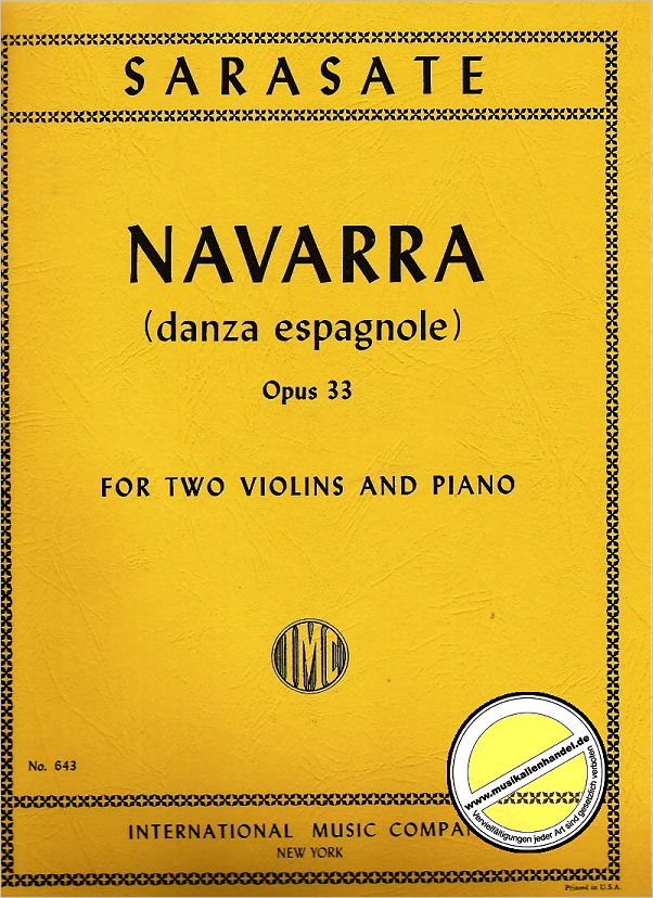 Titelbild für IMC 643 - NAVARRA DANZA ESPAGNOLE OP 33