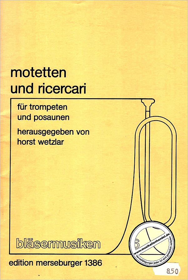 Titelbild für MERS 1386 - MOTETTEN + RICERCARI