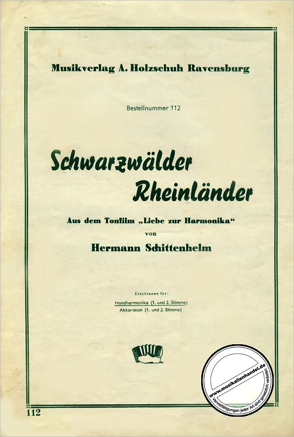 Titelbild für VHR 112H - SCHWARZWAELDER RHEINLAENDER