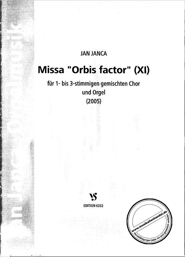 Titelbild für VS 6332 - MISSA ORBIS FACTOR 11