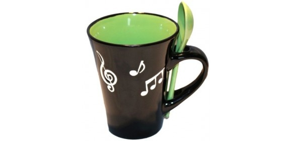 TASSE NOTEN MIT LOEFFEL GRUEN
