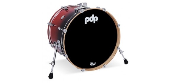 Bassdrum Concept Maple Red to Black Sparkle Fade