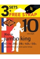 Akustik-Gitarren Saiten Jumbo King 3-Satz+Strap