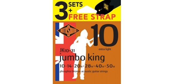 Akustik-Gitarren Saiten Jumbo King 3-Satz+Strap