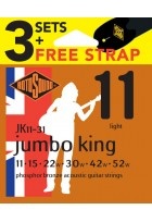 Akustik-Gitarren Saiten Jumbo King 3-Satz+Strap