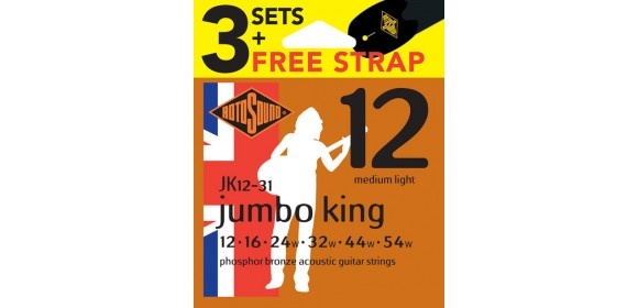 Akustik-Gitarren Saiten Jumbo King 3-Satz+Strap