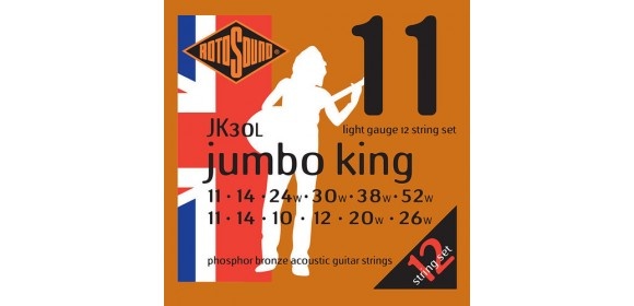 Akustik-Gitarren Saiten Jumbo King Satz 12-string Light 11-52