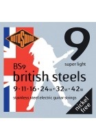 E-Gitarre-Saiten British Steels Satz Super Light 9-42