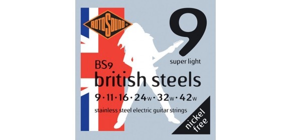 E-Gitarre-Saiten British Steels Satz Super Light 9-42