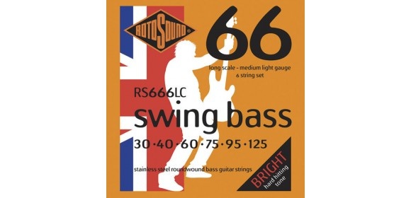 E-Bass Saiten Swing Bass 66 Satz 6-string Stainless Steel Medium Light 30-125