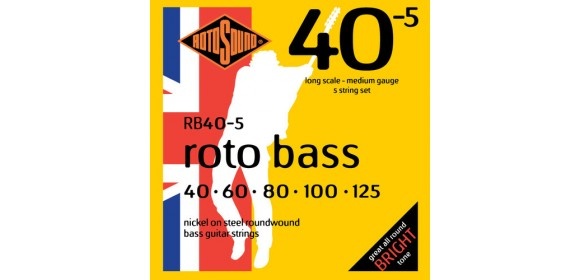 E-Bass Saiten Roto Bass Satz 5-string Nickel Standard 40-125