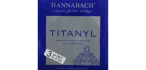 Klassikgitarre-Saiten Serie 950 Medium/High Tension Titanyl 3er Bass-Satz
