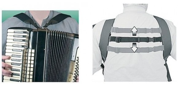 Akkordeon Tragriemen Deluxe Accordion Harness Länge 83,8 - 147,3