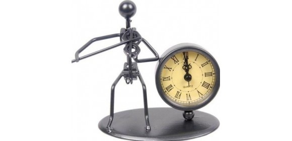Skulptur mit Uhr Violine