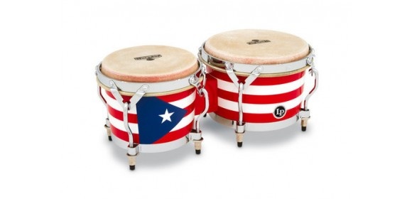 Bongo Matador Wood Puerto Rican Flag