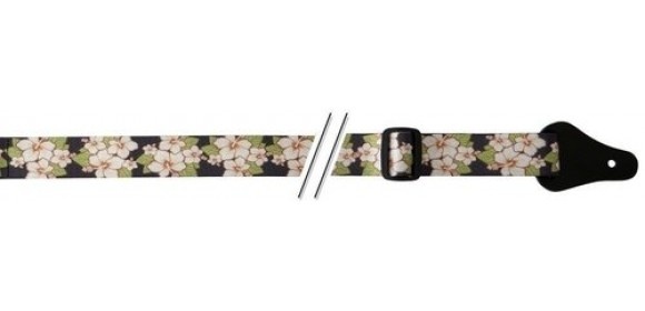 Ukulelengurt F&S Nylon Ukulele White Hibiscus