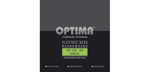 E-Bass Saiten Chrome Strings. Round Wound Medium Scale Satz 4-string reg-light