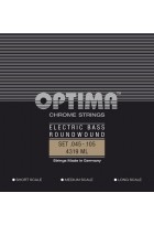 E-Bass Saiten Chrome Strings Round Wound Long Scale Satz 4-string med-light