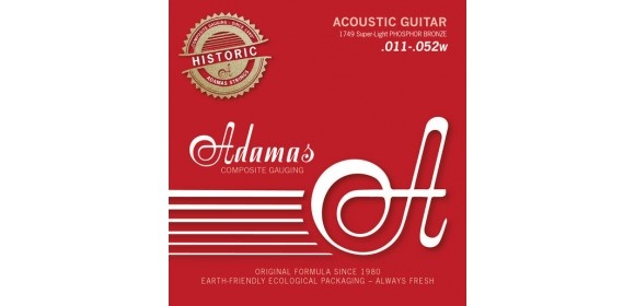 Akustik-Gitarren Saiten Adamas Historic Reissue Phosphor Bronze Super-Light .011-.052