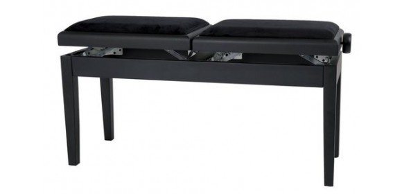 Pianobank Deluxe Double Schwarz hochglanz