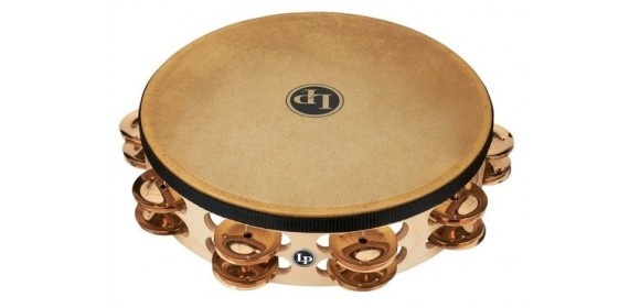 Tambourin Pro 10in Double Row With Head 10" Bronze