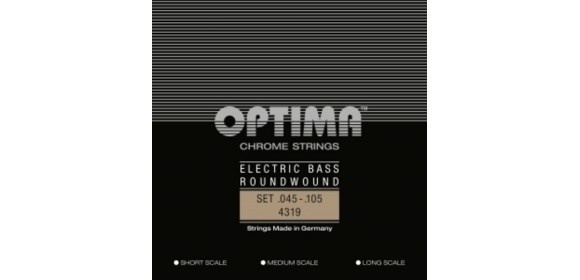 E-Bass Saiten Chrome Strings Round Wound Long Scale Satz 4-string med-light