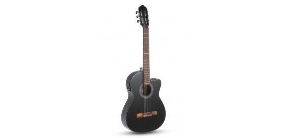 E-Akustik Klassikgitarre Student Cedar E-Akustik schwarz
