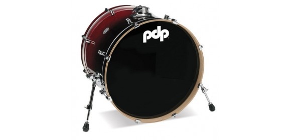 Bassdrum Concept Maple Red to Black Sparkle Fade