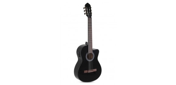 E-Akustik Klassikgitarre Student Schwarz E-Akustik schwarz