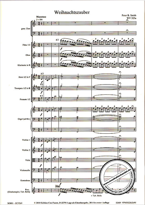 Notenbild für 2560023180120 - Weihnachtszauber für kleines Orchester und Orgel mit gem. Chor ad lib.