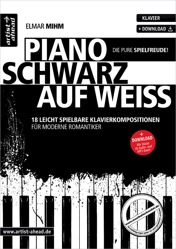 Notenbild für 978-3-86642-154-7 - Piano schwarz auf weiss | Die pure Spielfreude