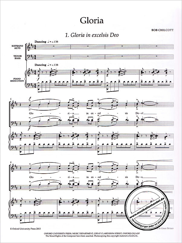 Notenbild für 9780193404861 - Gloria : for mixed chorus, brass instruments, timpani and organ vocal 