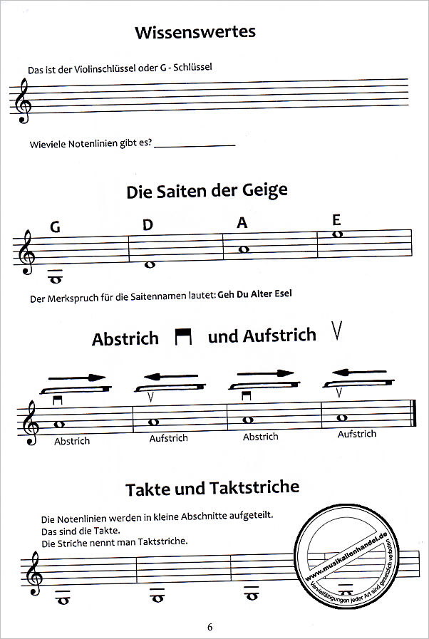 Notenbild für 979-0-9000030-0-3 - Hokus Pokus Fiedelbus 1 | Geigenschule fuer Kinder