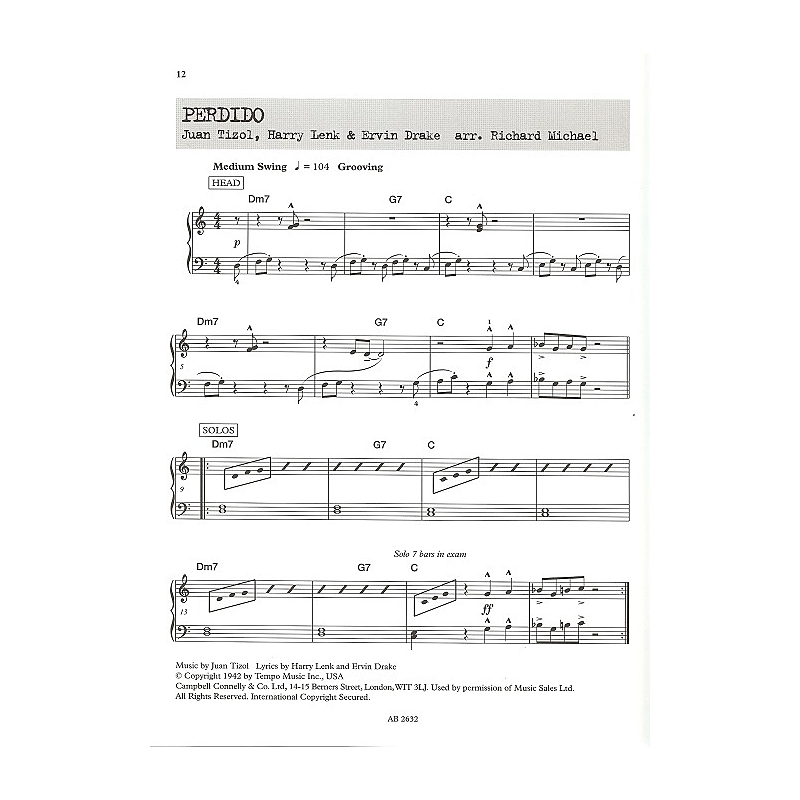Notenbild für ABRSM 0031 - JAZZ PIANO PIECES 1