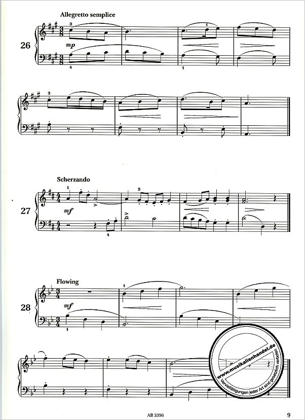 Notenbild für ABRSM 9072 - PIANO SPECIMEN SIGHT READING TEST GRADE 3
