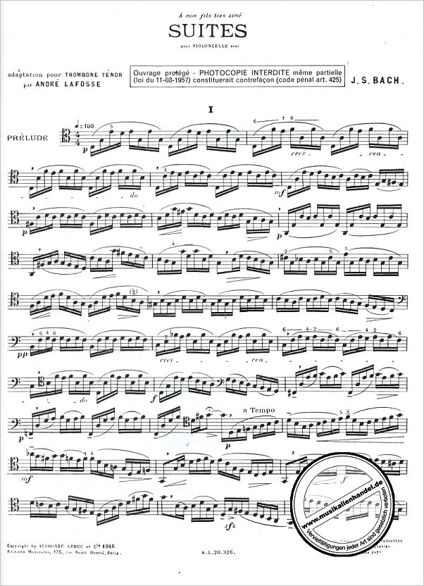 Notenbild für AL 20326 - 6 SUITEN BWV 1007-1012 (VC)