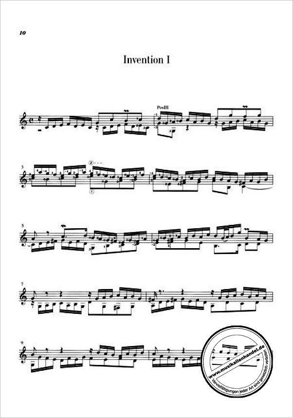 Notenbild für ALF 21978 - 15 ZWEISTIMMIGE INVENTIONEN BWV 772-786