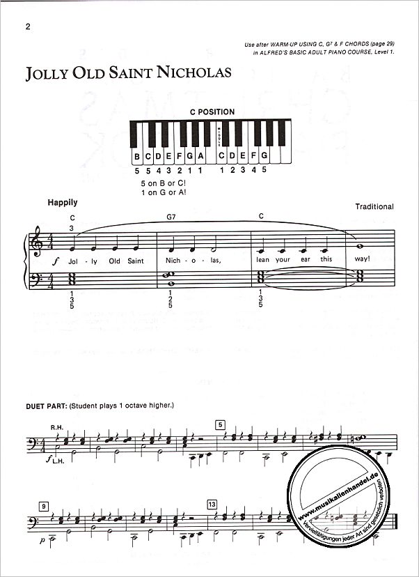 Notenbild für ALF 2466 - CHRISTMAS PIANO BOOK 1