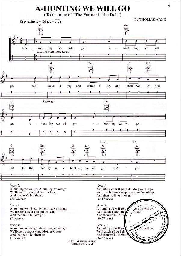 Notenbild für ALF 41035 - CHILDREN'S SONGS FOR UKULELE