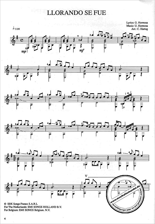 Notenbild für ALSBACH 10527 - POP SONGS 1 FOR CLASSICAL GUITAR